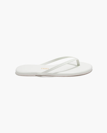 Lily Pigments Leather Flip Flops in White | TKEES Featured