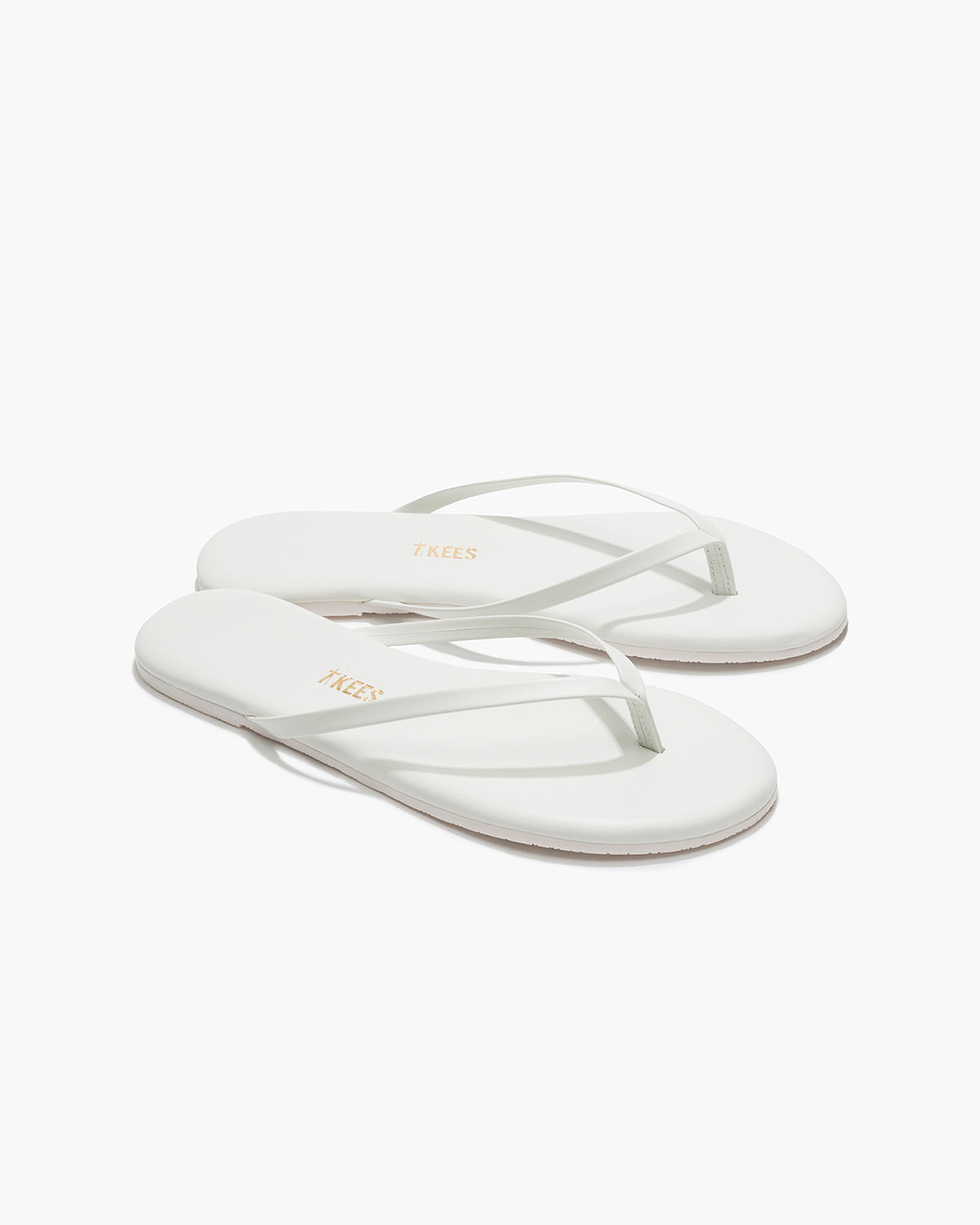 Lily Pigments Leather Flip Flops in White | TKEES Featured