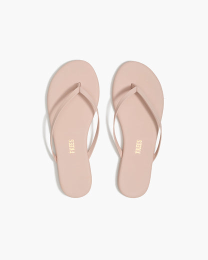 Lily Pigments Leather Flip Flops in Soft Pink | TKEES Top Pick
