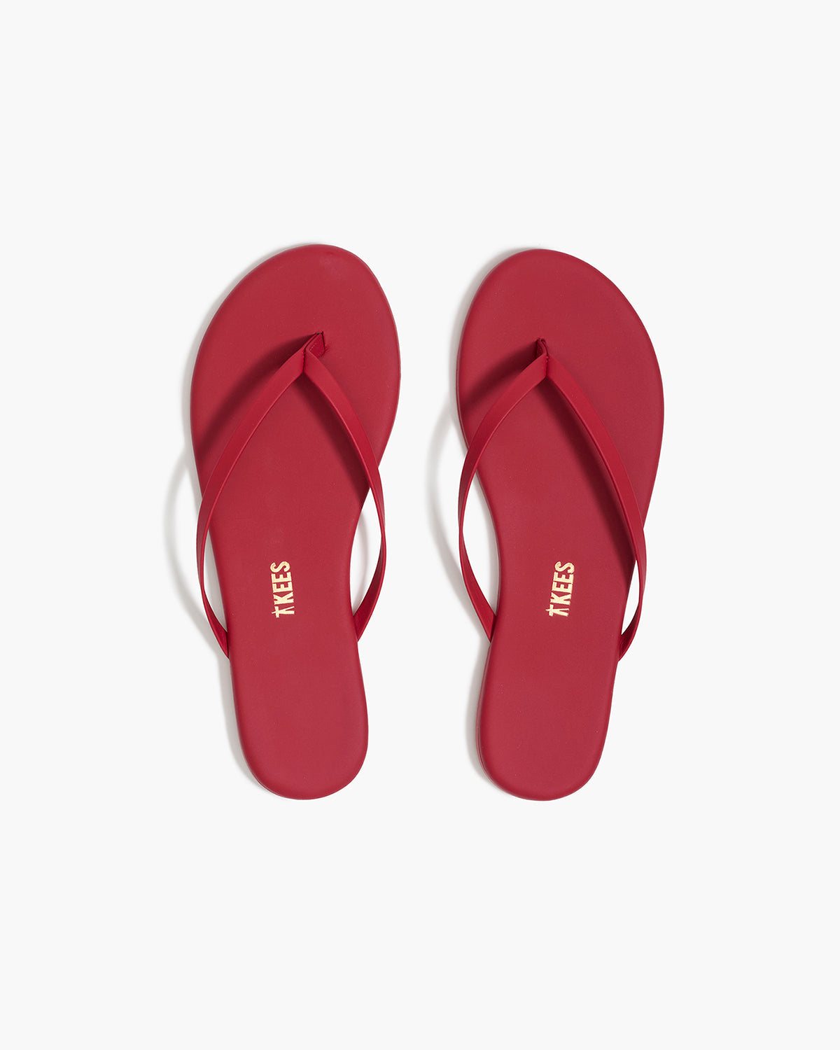 Lily Pigments Leather Flip Flops in Red | TKEES Top Pick