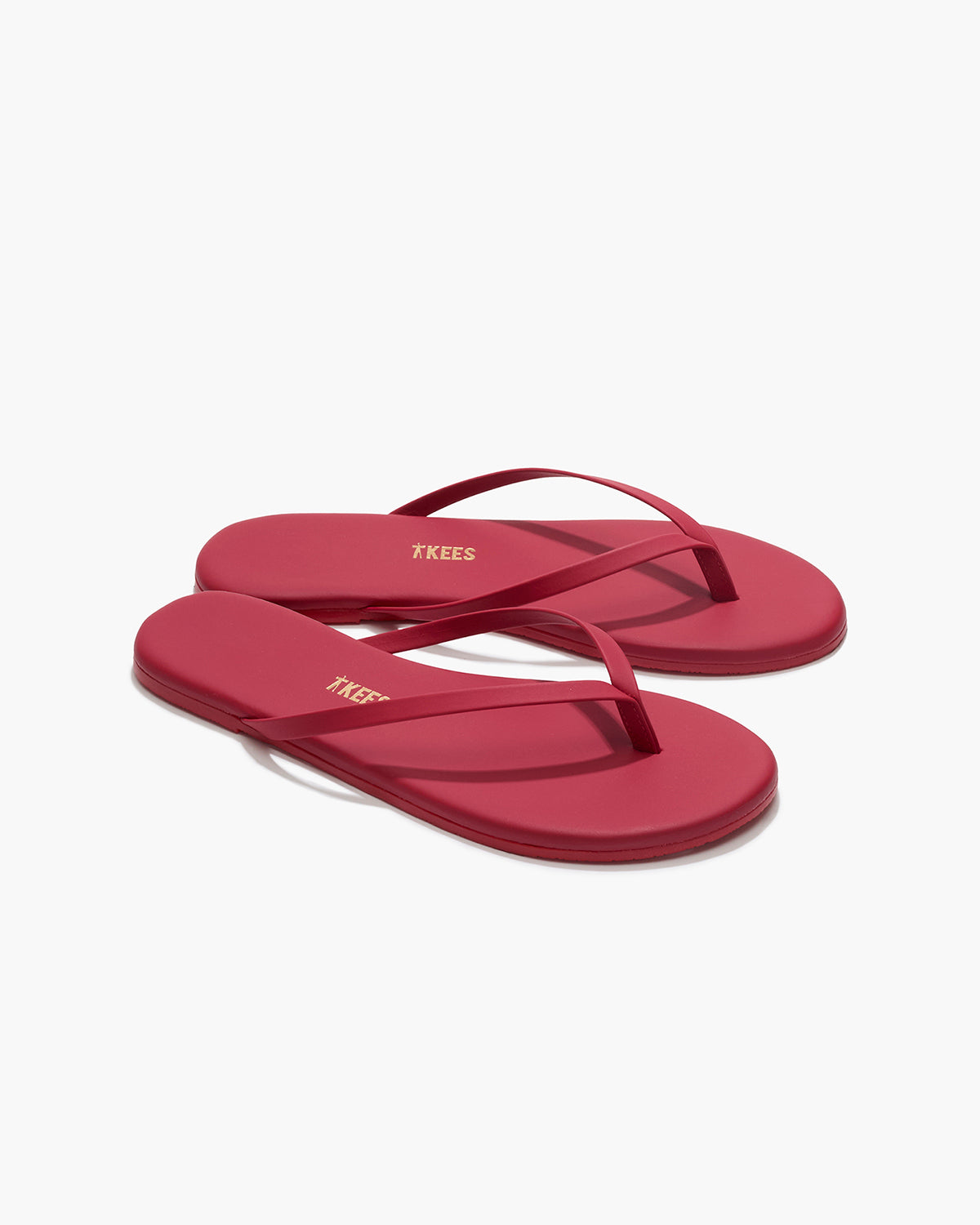 Lily Pigments Leather Flip Flops in Red | TKEES Top Pick