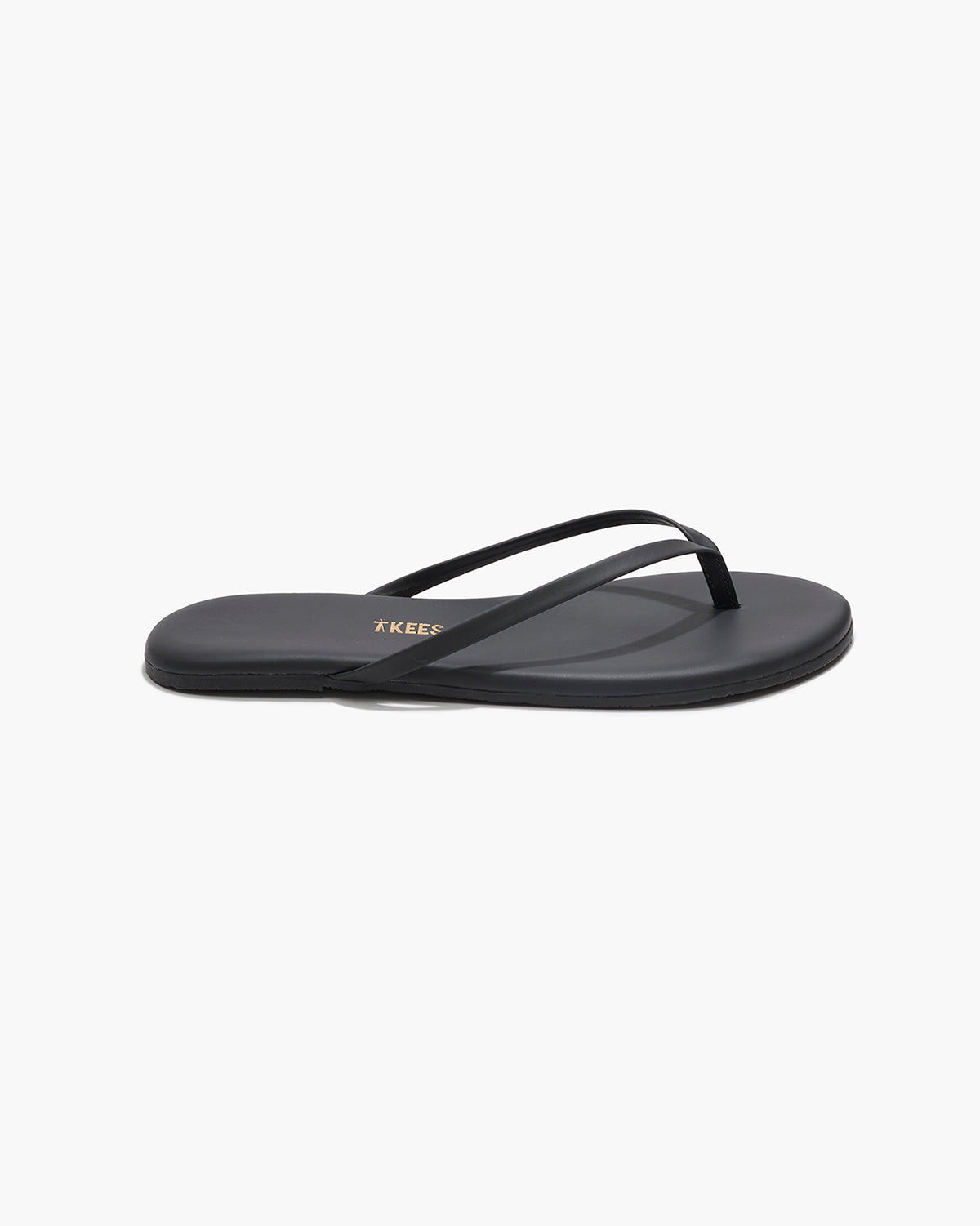 Lily Pigments Leather Flip Flops in Washed Black | TKEES Trusted