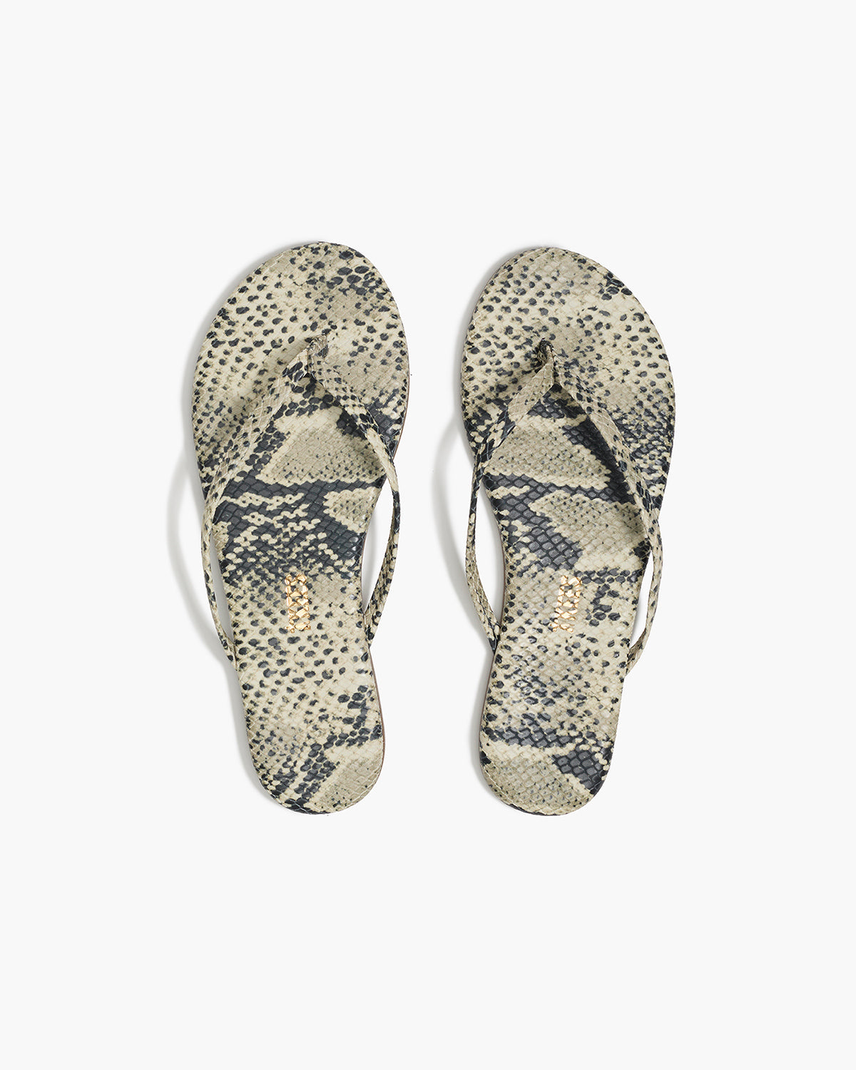 Lily Vegan Animal Leather Flip Flops in Sand Snake | TKEES Premium