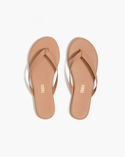 Boyfriend Leather Flip Flops in Pout | TKEES Quality