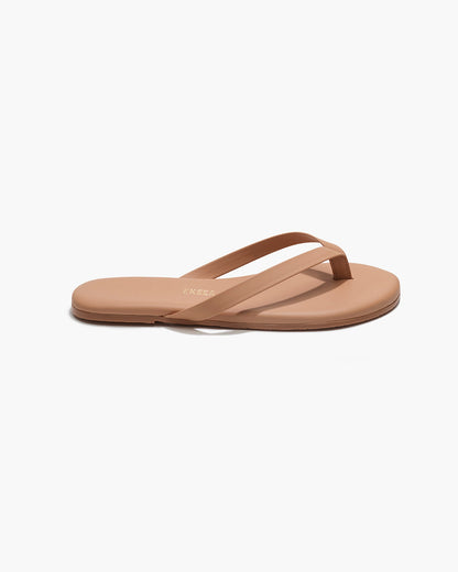 Boyfriend Leather Flip Flops in Pout | TKEES Quality