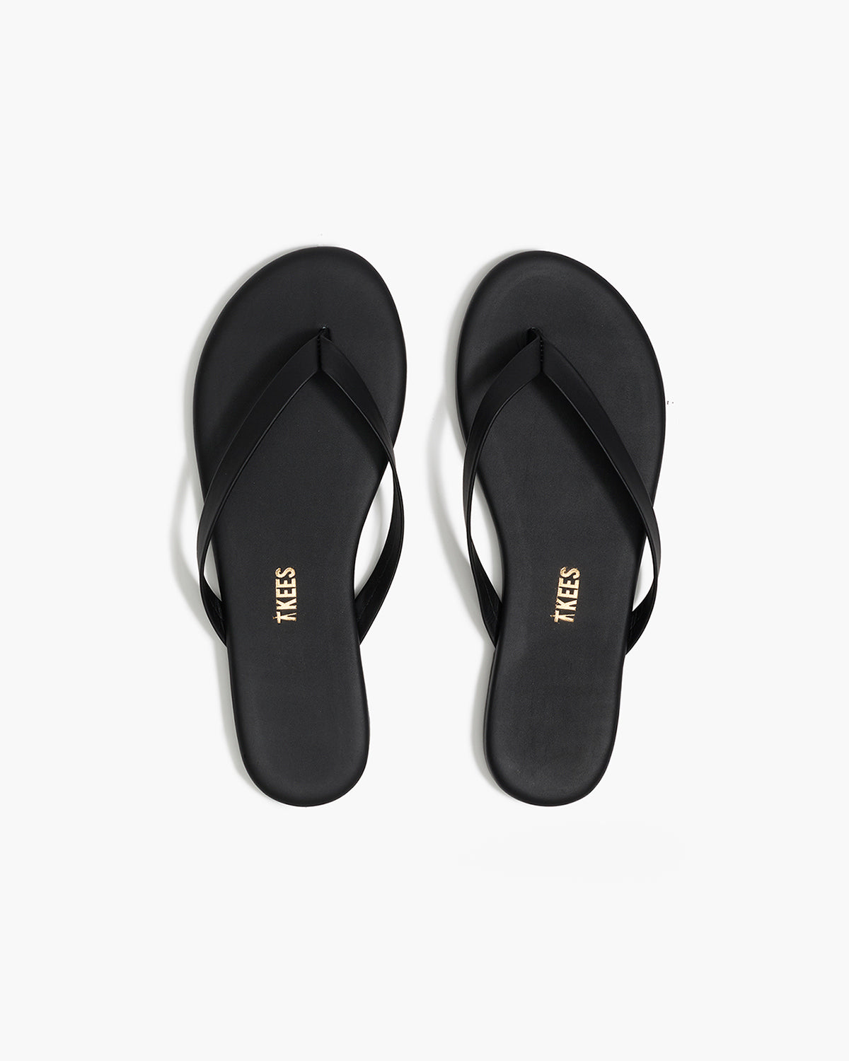 Boyfriend Leather Flip Flops in Black | TKEES Great Value