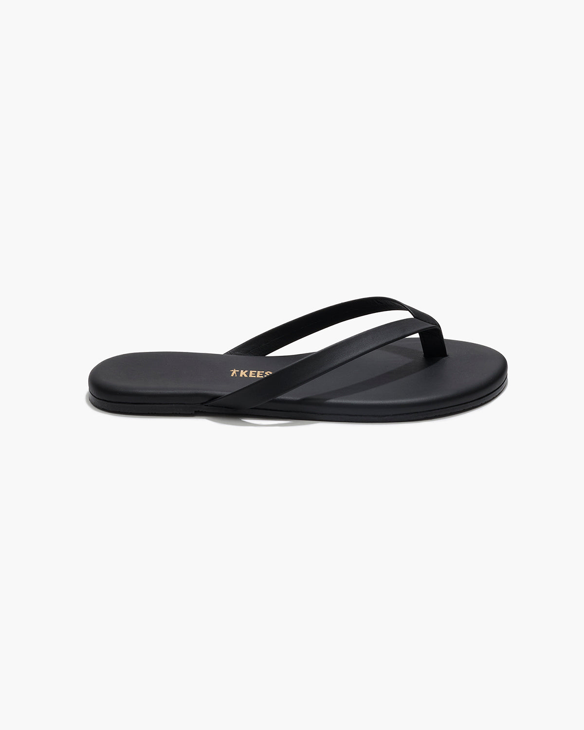Boyfriend Leather Flip Flops in Black | TKEES Great Value