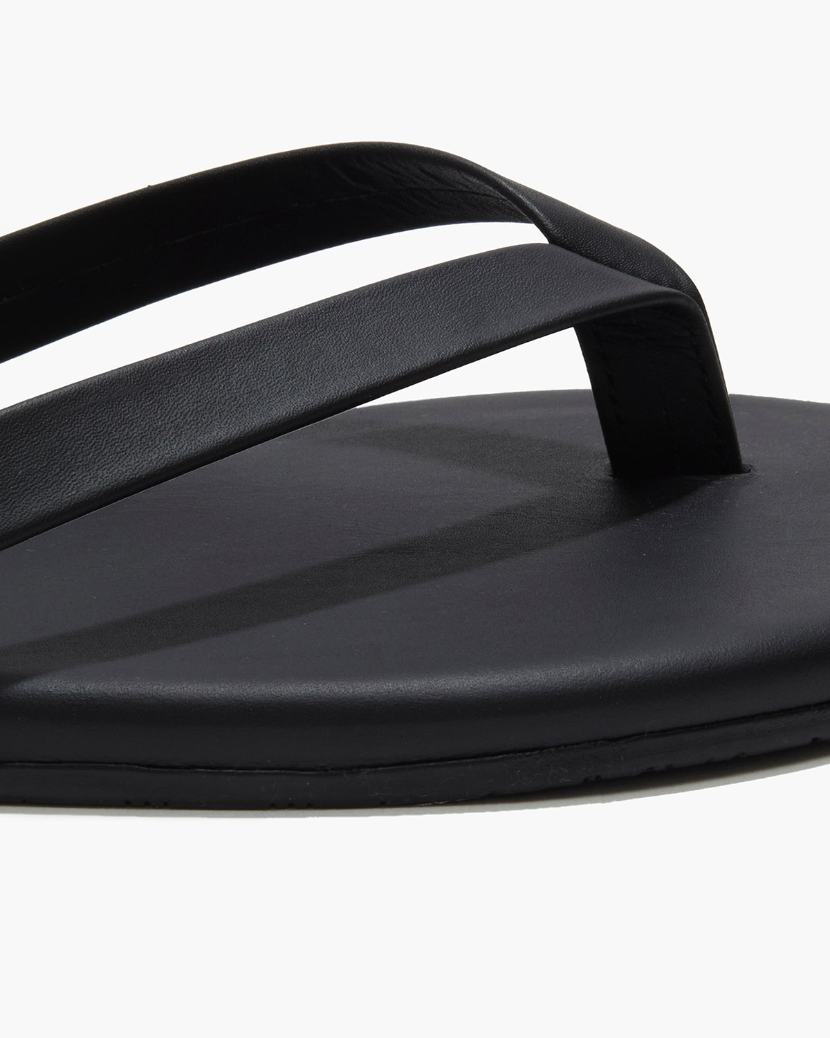 Boyfriend Leather Flip Flops in Black | TKEES Great Value
