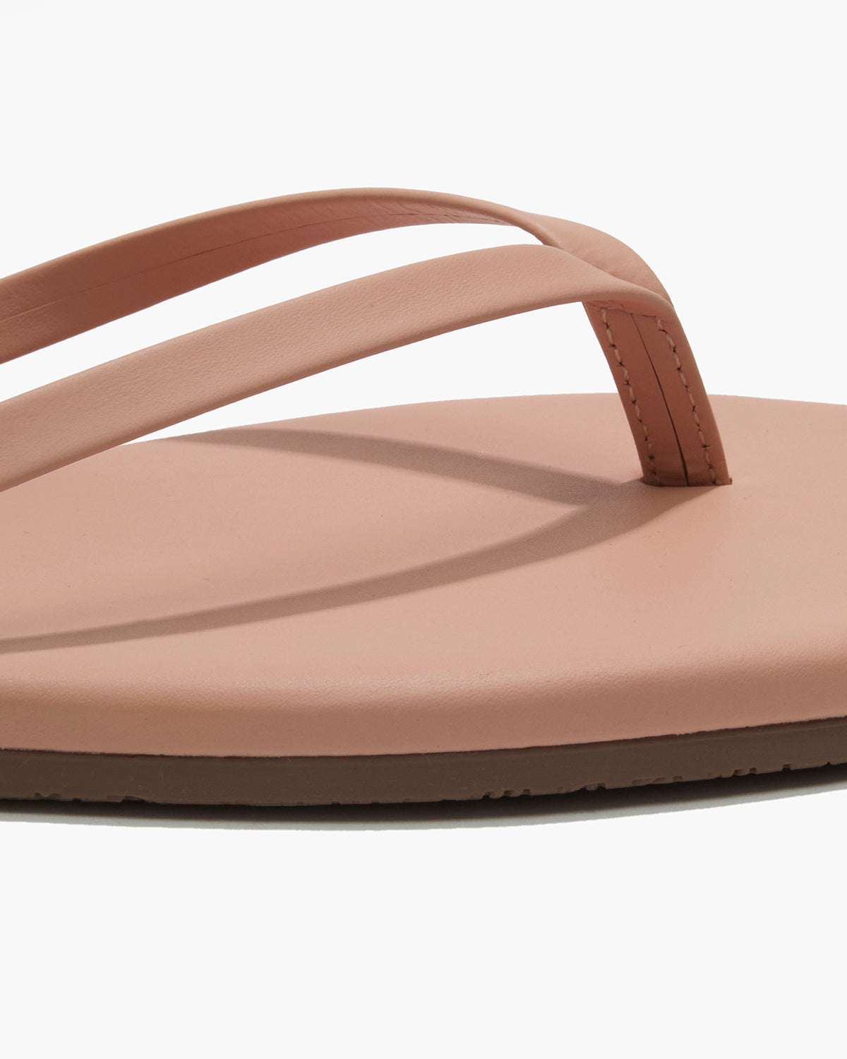 Square Toe Lily Leather Flip Flops in Nude Beach | TKEES Deals