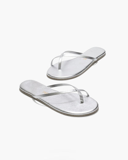 Riley Metallics Leather Sandals in Fairylust | TKEES Trending