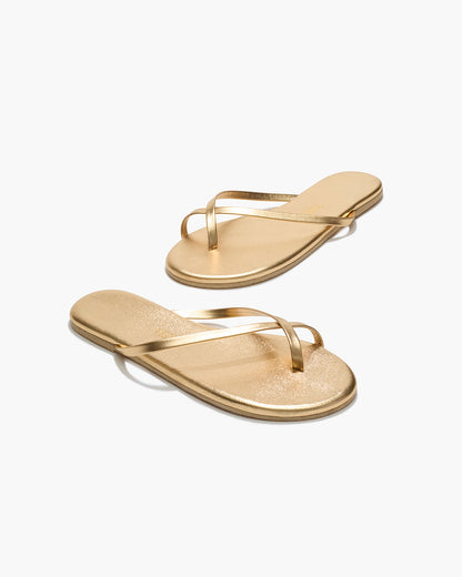 Riley Metallics Leather Sandals in Blink | TKEES Customer Favorite