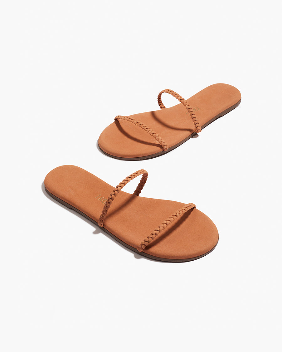 Gemma Braid Leather Sandals in Pout | TKEES Essential