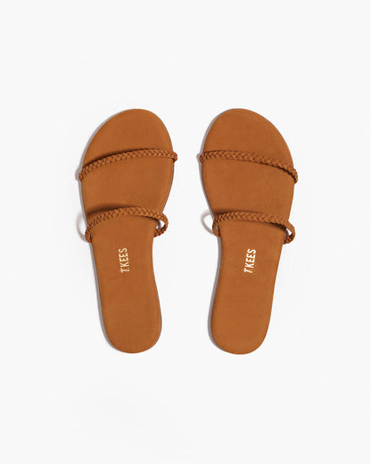 Gemma Braid Leather Sandals in Camel | TKEES Deals