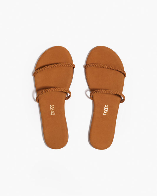 Gemma Braid Leather Sandals in Camel | TKEES Deals