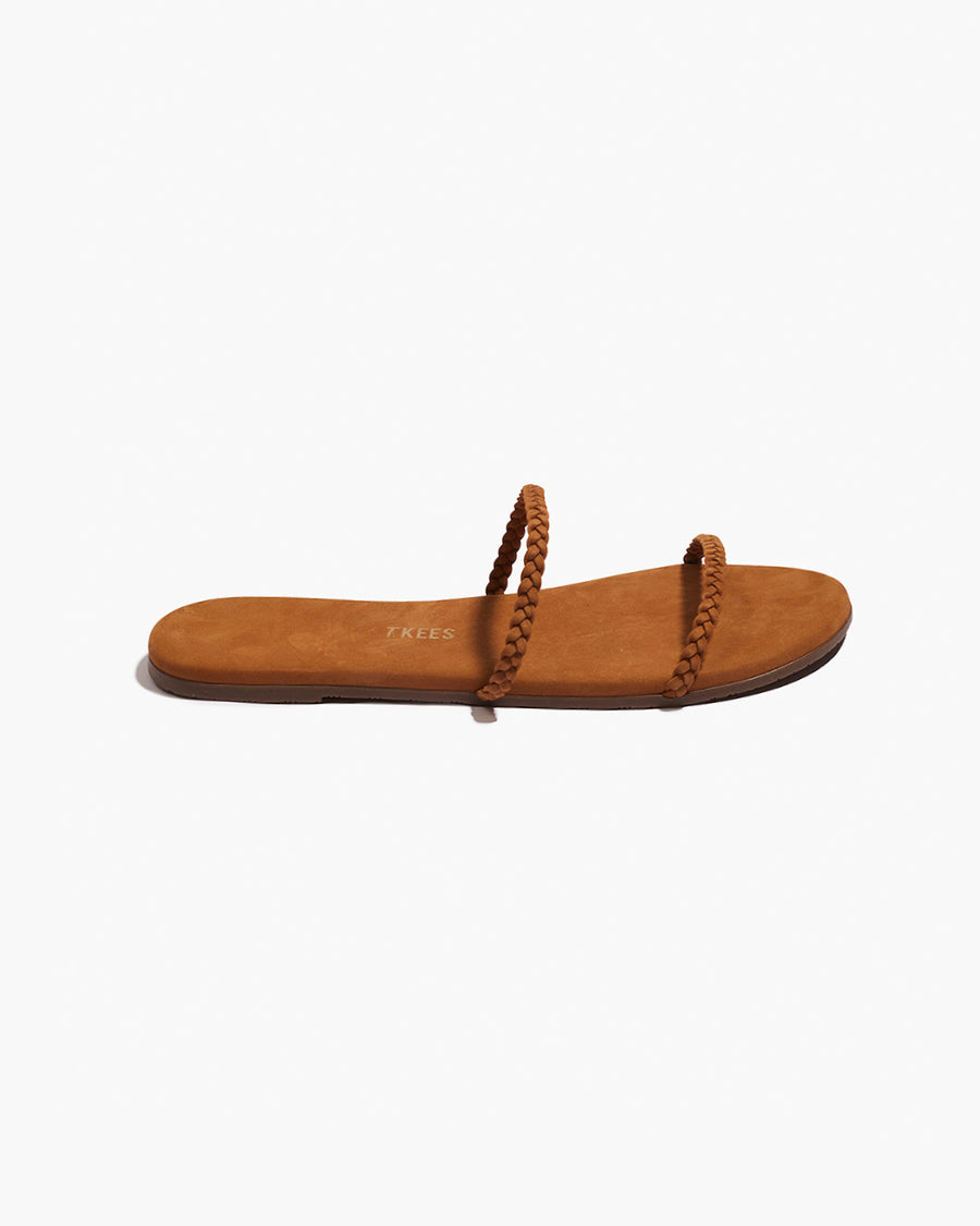 Gemma Braid Leather Sandals in Camel | TKEES Deals