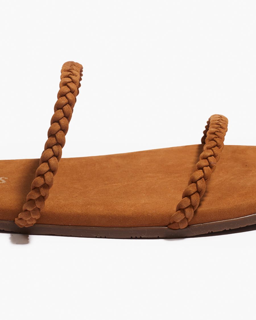 Gemma Braid Leather Sandals in Camel | TKEES Deals