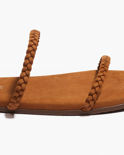 Gemma Braid Leather Sandals in Camel | TKEES Deals