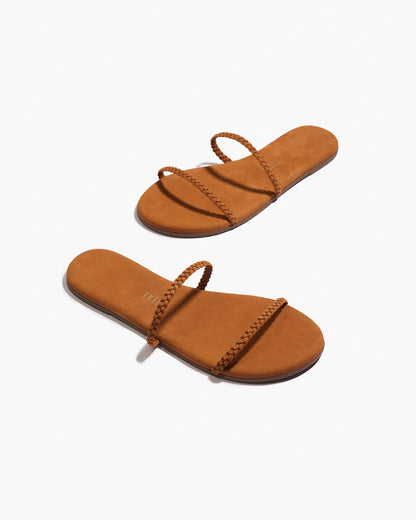 Gemma Braid Leather Sandals in Camel | TKEES Deals