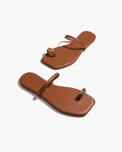 Colette Leather Sandals in Au Naturale | TKEES Trending