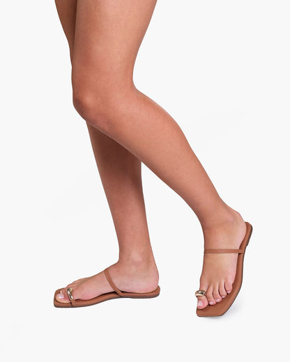 Colette Leather Sandals in Au Naturale | TKEES Trending