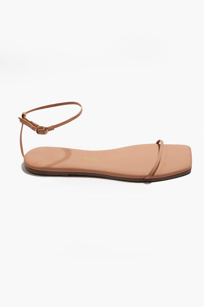 Square Toe Twiggy Leather Sandals in Nude Beach | TKEES Classic