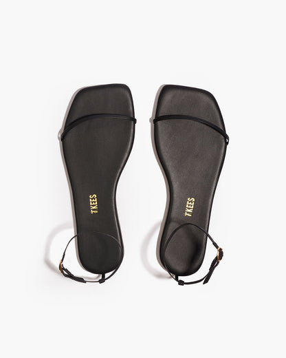 Square Toe Twiggy Leather Sandals in Sable | TKEES Customer Favorite
