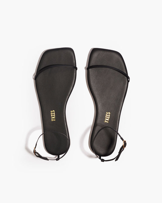 Square Toe Twiggy Leather Sandals in Sable | TKEES Customer Favorite