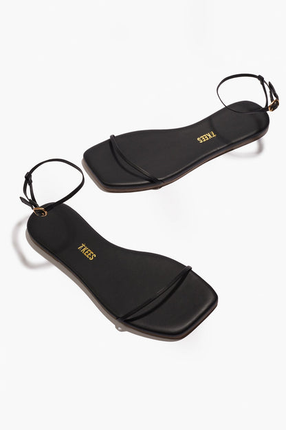 Square Toe Twiggy Leather Sandals in Sable | TKEES Customer Favorite