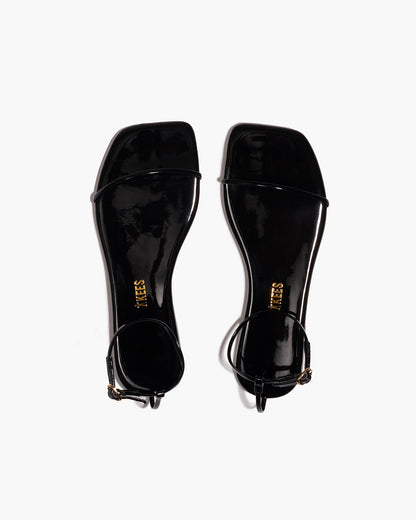 Square Toe Twiggy Leather Sandals in Licorice | TKEES Recommended