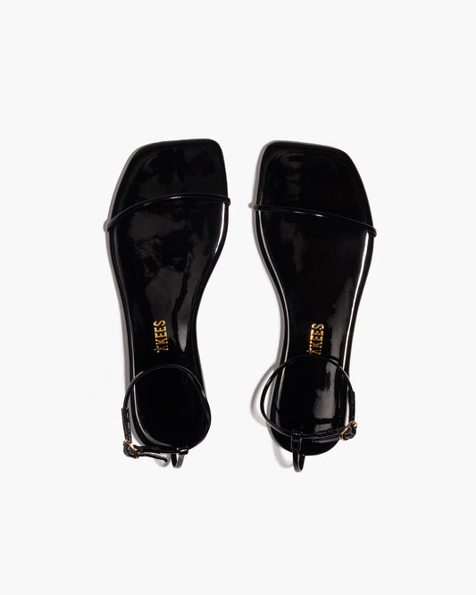 Square Toe Twiggy Leather Sandals in Licorice | TKEES Recommended