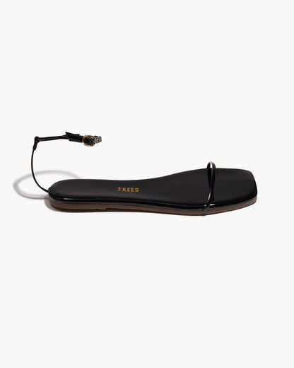 Square Toe Twiggy Leather Sandals in Licorice | TKEES Recommended