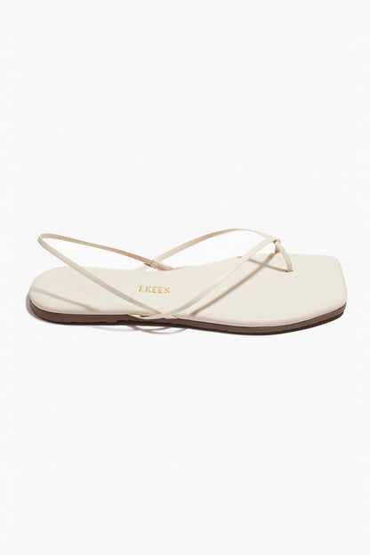 Square Toe Millie Leather Sandals in Cream | TKEES Classic