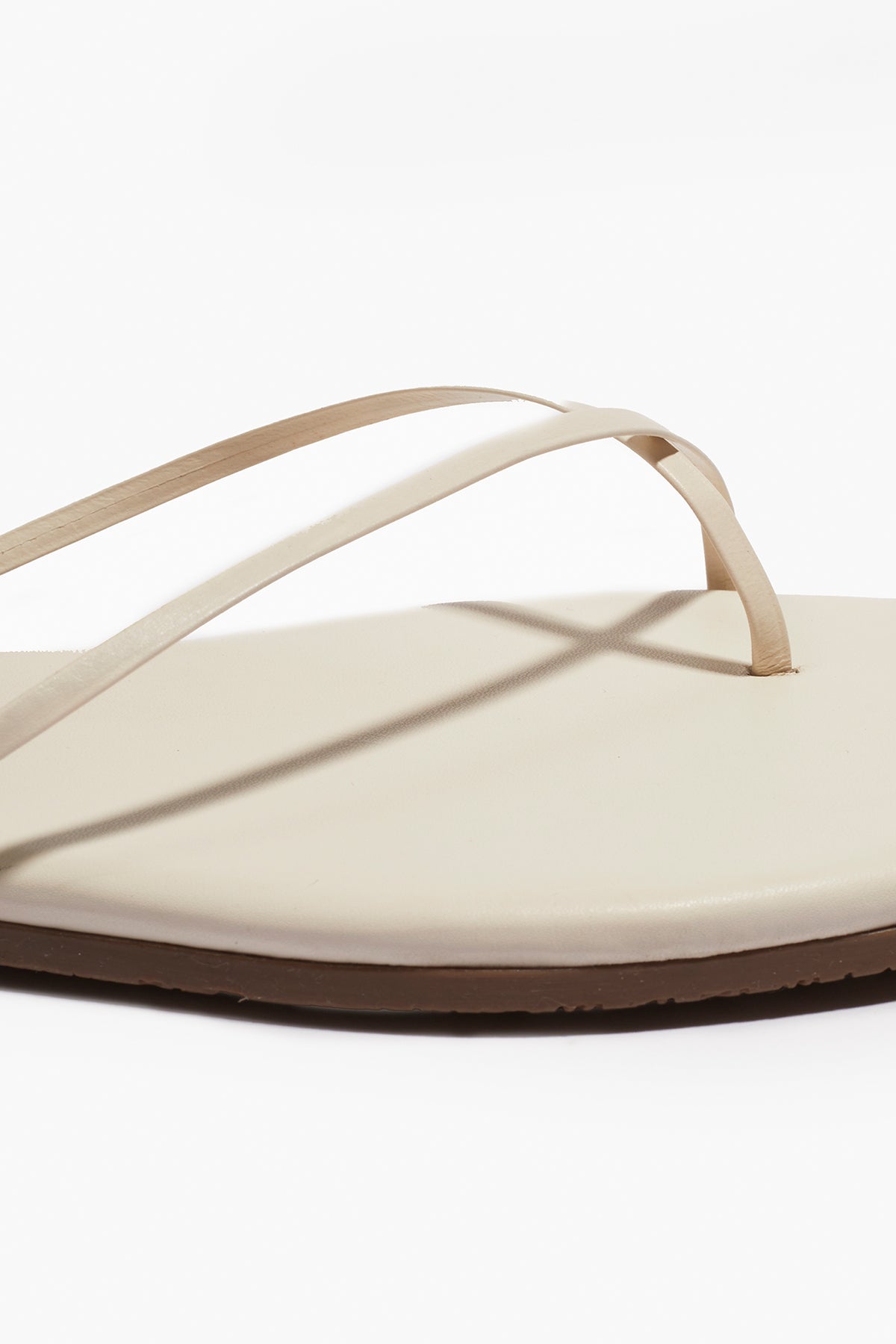 Square Toe Millie Leather Sandals in Cream | TKEES Classic