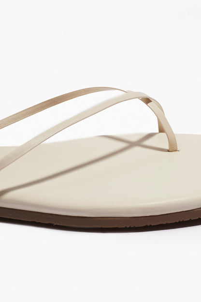 Square Toe Millie Leather Sandals in Cream | TKEES Classic