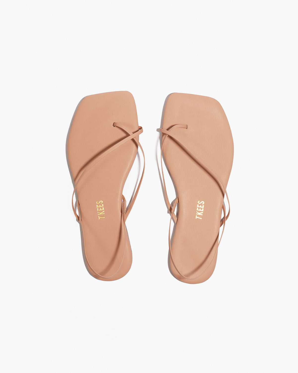 Square Toe Millie Leather Sandals in Nude Beach | TKEES Sale