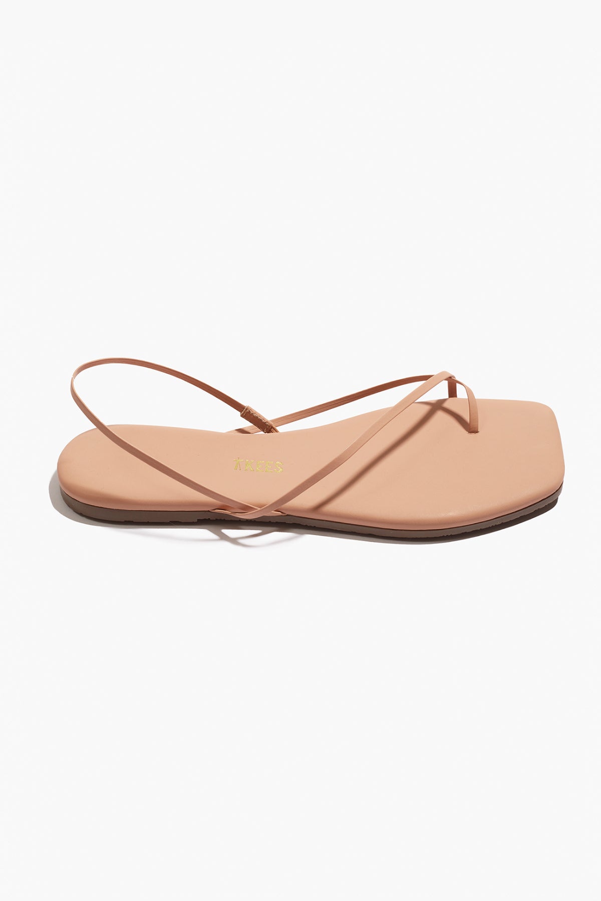 Square Toe Millie Leather Sandals in Nude Beach | TKEES Sale