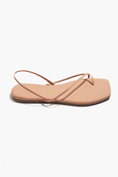 Square Toe Millie Leather Sandals in Nude Beach | TKEES Sale