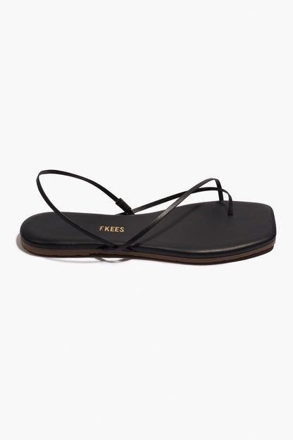 Square Toe Millie Leather Sandals in Sable | TKEES Latest