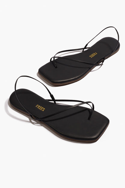 Square Toe Millie Leather Sandals in Sable | TKEES Latest
