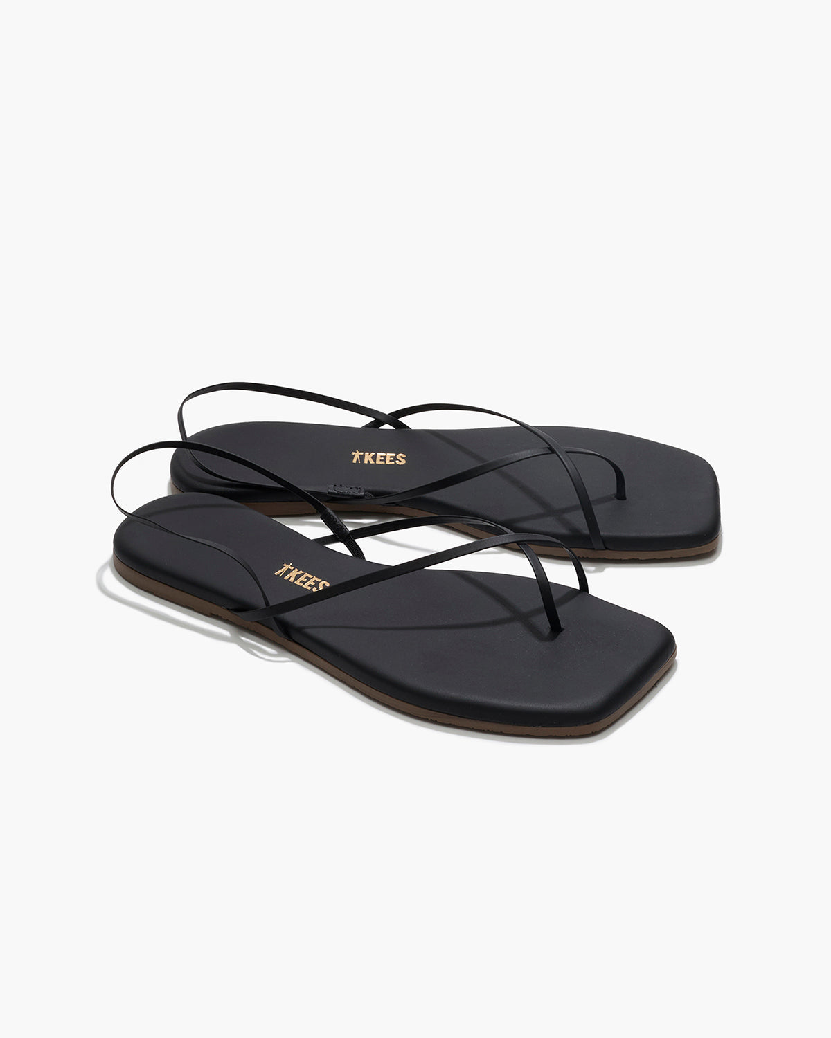 Square Toe Millie Leather Sandals in Sable | TKEES Latest