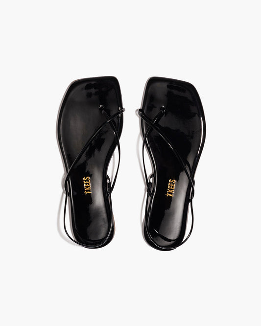 Square Toe Millie Leather Sandals in Licorice | TKEES Great Value