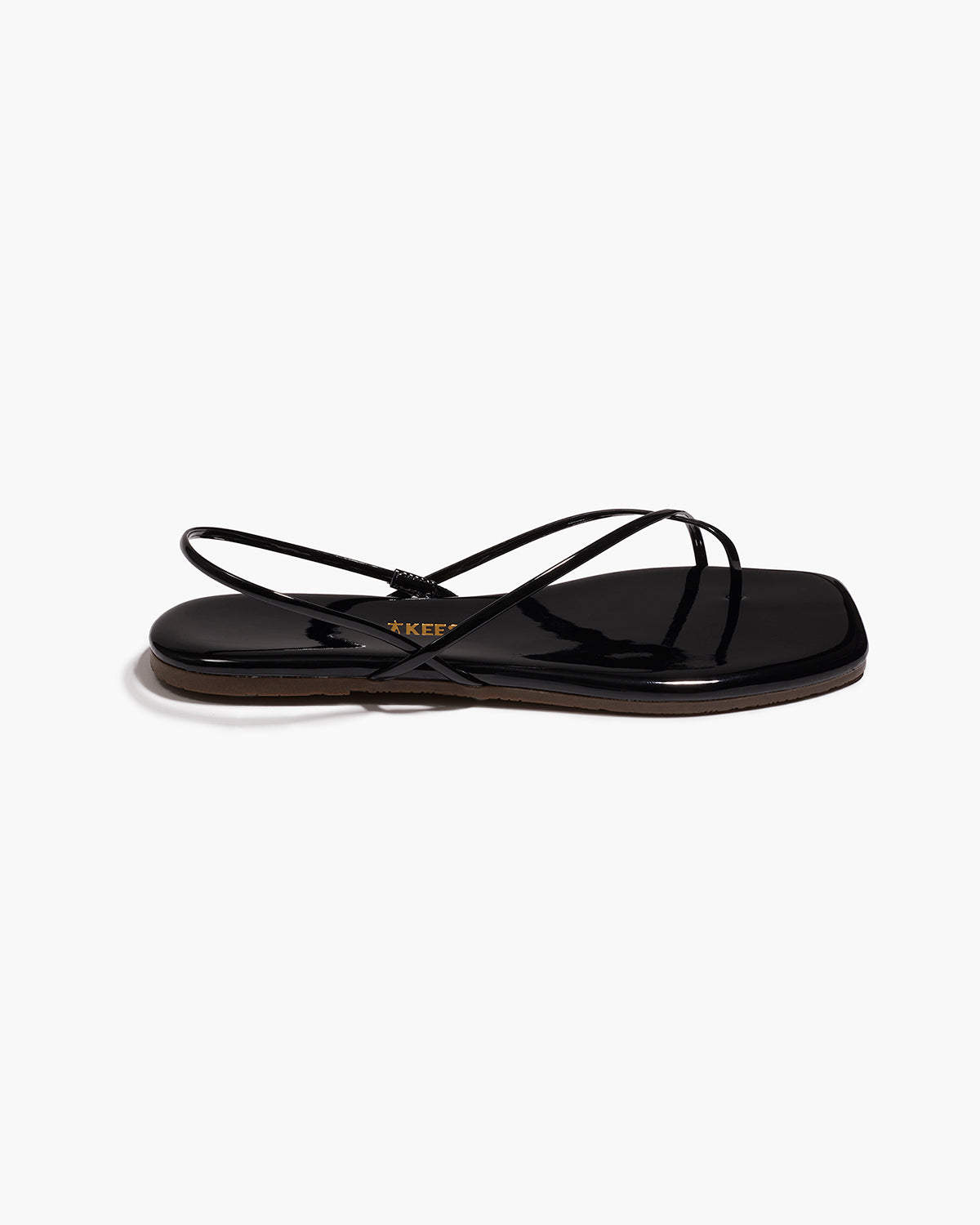 Square Toe Millie Leather Sandals in Licorice | TKEES Great Value