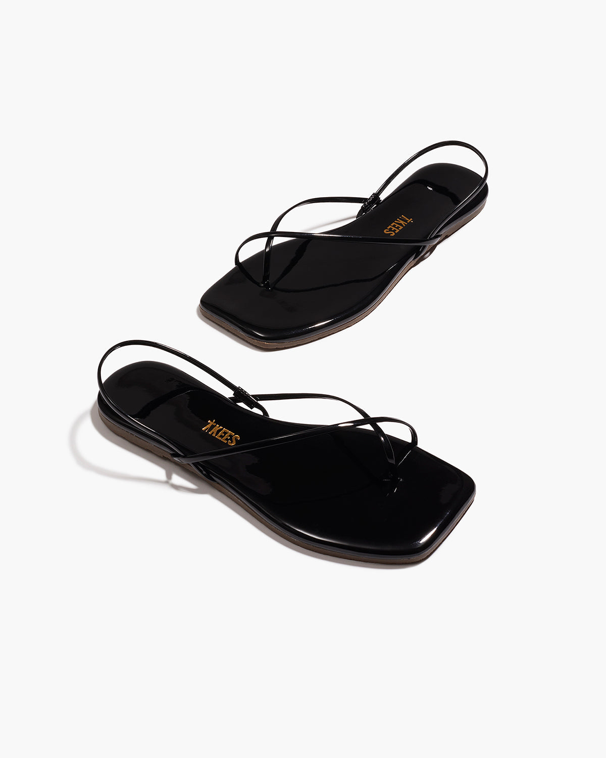 Square Toe Millie Leather Sandals in Licorice | TKEES Great Value