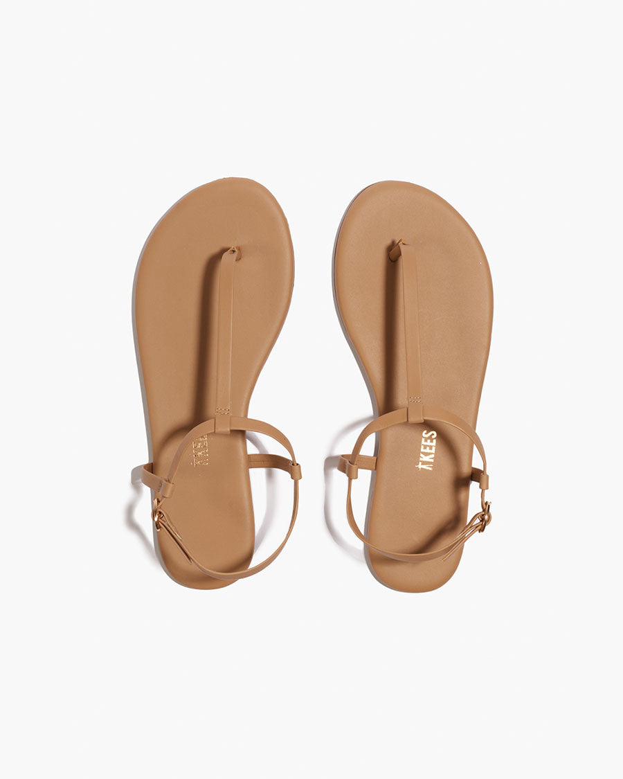 Mariana Leather Sandals in Cocobutter | TKEES Featured