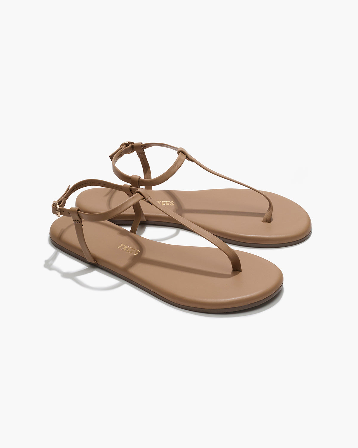 Mariana Leather Sandals in Cocobutter | TKEES Featured