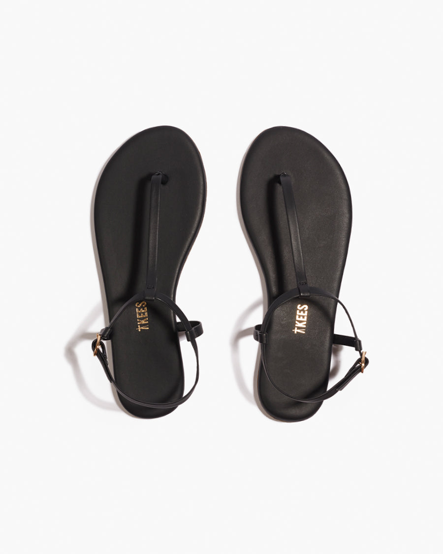 Mariana Leather Sandals in Black | TKEES Essential