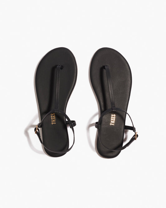 Mariana Leather Sandals in Black | TKEES Essential