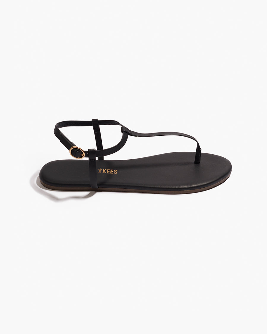 Mariana Leather Sandals in Black | TKEES Essential