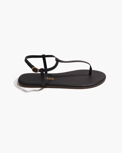 Mariana Leather Sandals in Black | TKEES Essential