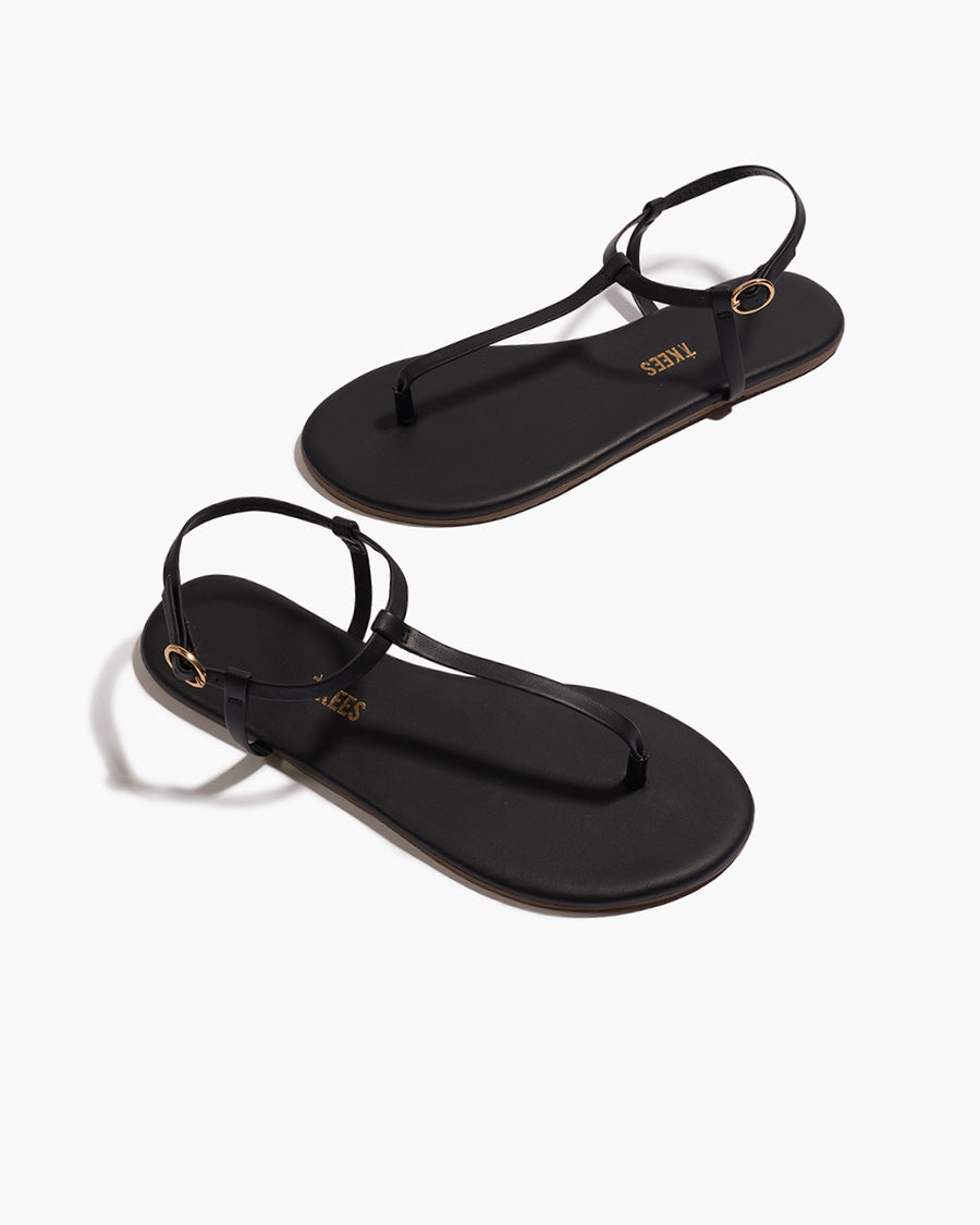 Mariana Leather Sandals in Black | TKEES Essential